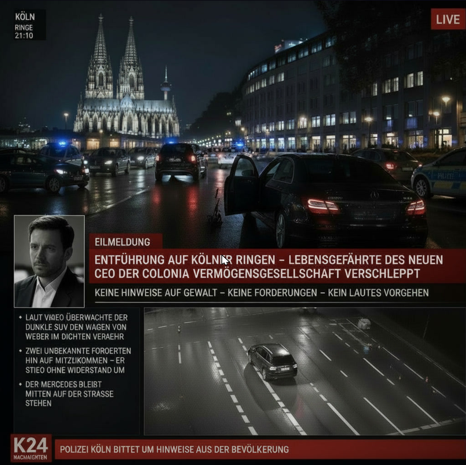 Eilmeldung K24 — Entführung auf den Kölner Ringen